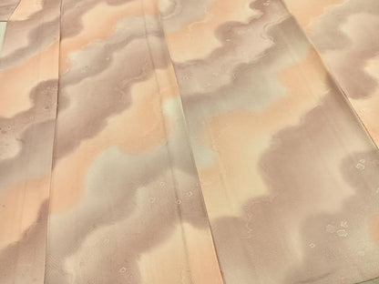 平和屋着物▽上質な小紋 単衣 散らし文 暈し染め 正絹 逸品 AABD0108fy