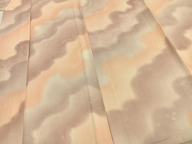 平和屋着物▽上質な小紋 単衣 散らし文 暈し染め 正絹 逸品 AABD0108fy