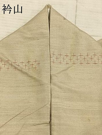 平和屋着物▽上質な紬 単衣 十字絣 正絹 逸品 AABD0111fy