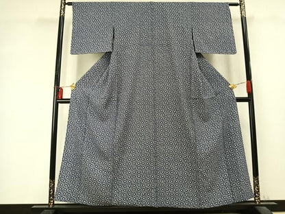 平和屋着物▽上質な小紋　単衣　花尽くし　正絹　逸品　AABD0112fy