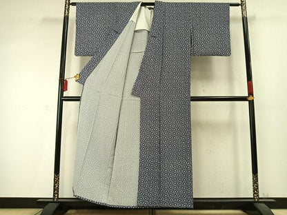 平和屋着物▽上質な小紋　単衣　花尽くし　正絹　逸品　AABD0112fy