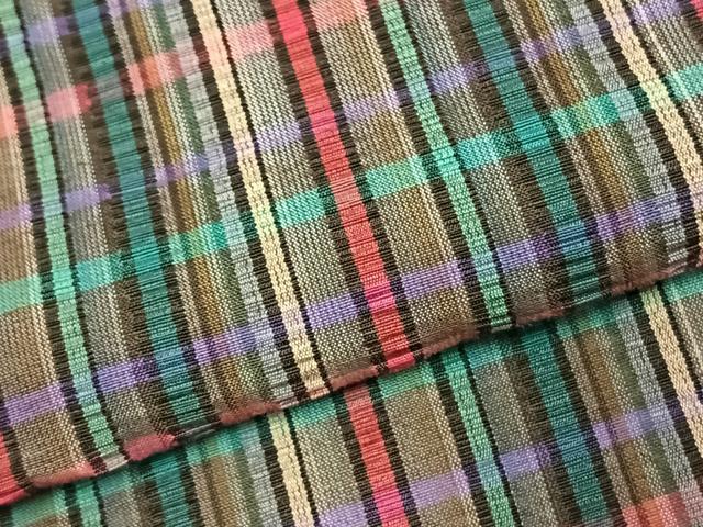 平和屋着物▽上質な小紋 単衣 格子 正絹 逸品 AABD0113fy