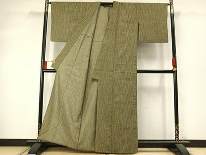 平和屋着物▽小紋　単衣　よろけ縞　AABD0114fy