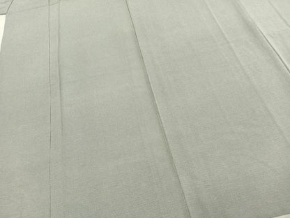 平和屋着物▽江戸小紋 単衣 万筋 灰色×白色 正絹 逸品 AABD0118fy