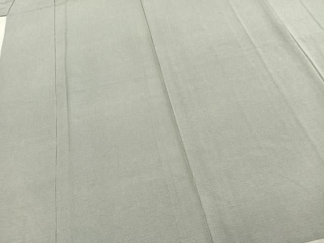 平和屋着物▽江戸小紋 単衣 万筋 灰色×白色 正絹 逸品 AABD0118fy