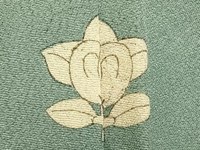 平和屋着物▽上質な色無地　単衣　七宝花地紋　秘色色　正絹　逸品　未使用　AABD0121fy