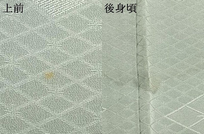 平和屋着物▽上質な色無地 単衣 菱地紋 湊鼠色 正絹 逸品 AABD0122fy