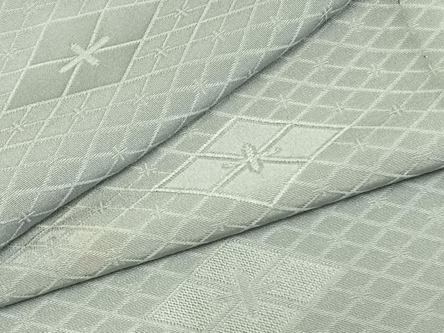 平和屋着物▽上質な色無地 単衣 菱地紋 湊鼠色 正絹 逸品 AABD0122fy