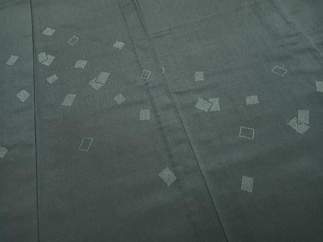 平和屋着物▽本塩沢 訪問着 単衣 色紙重ね文 正絹 逸品 AABD0124fy