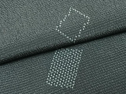 平和屋着物▽本塩沢 訪問着 単衣 色紙重ね文 正絹 逸品 AABD0124fy