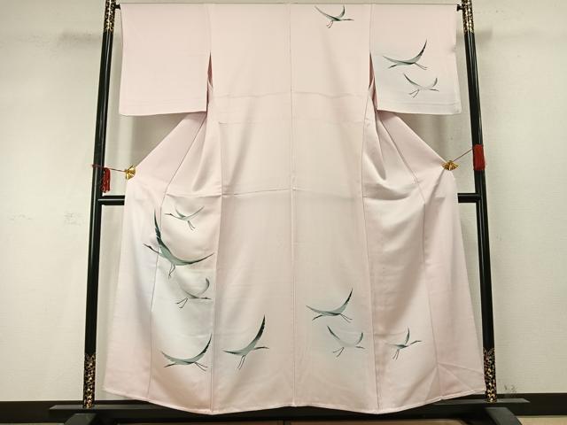 平和屋着物▽訪問着 単衣 刺繍 飛鳥文 金糸 正絹 逸品 AABD0127fy