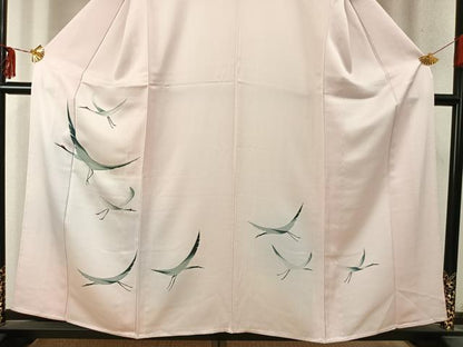 平和屋着物▽訪問着 単衣 刺繍 飛鳥文 金糸 正絹 逸品 AABD0127fy