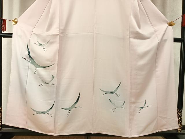 平和屋着物▽訪問着 単衣 刺繍 飛鳥文 金糸 正絹 逸品 AABD0127fy