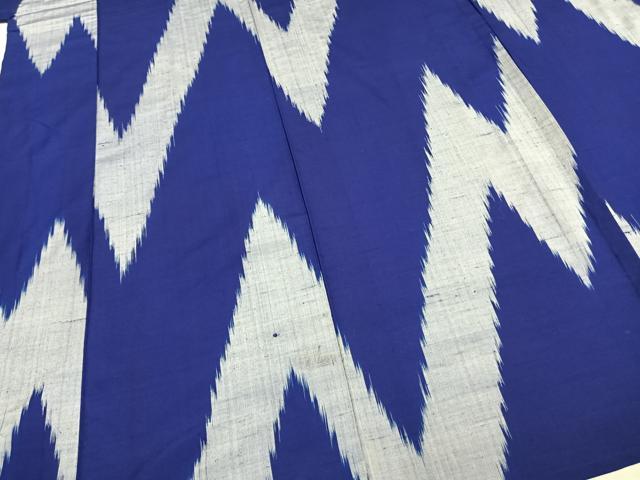 平和屋着物▽上質な紬 単衣 幾何学文様 正絹 逸品 AABD0129fy