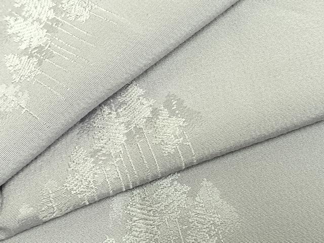 平和屋着物▽上質な色無地 単衣 樹林地紋 牡丹鼠色 正絹 逸品 AABD0131fy