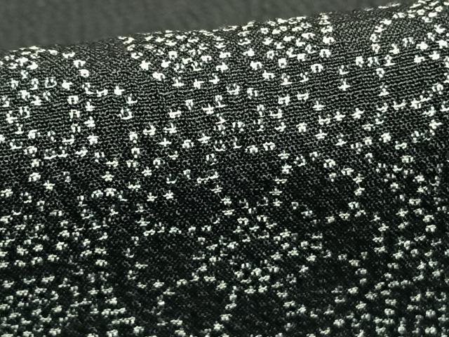 平和屋着物▽小紋 単衣 吉祥花文 黒地 洗える着物 AABD0133fy