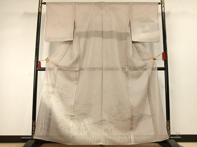 平和屋着物▽訪問着 無双 紗袷 紗×紗 手描き 風景花文 暈し染め 正絹 逸品 AABD0135fy