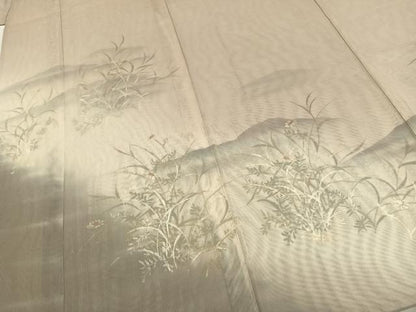 平和屋着物▽訪問着 無双 紗袷 紗×紗 手描き 風景花文 暈し染め 正絹 逸品 AABD0135fy