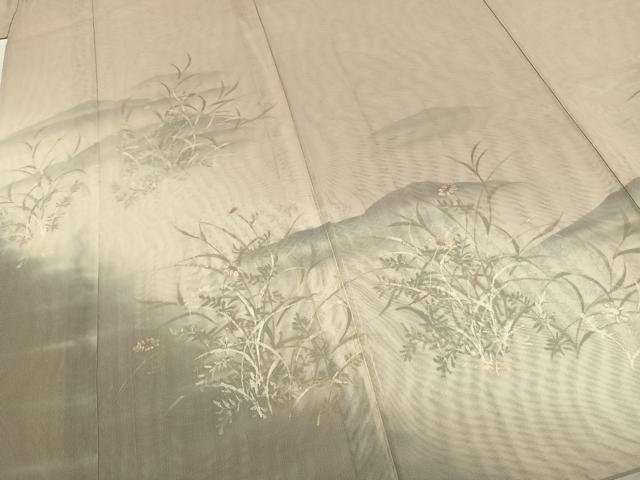 平和屋着物▽訪問着 無双 紗袷 紗×紗 手描き 風景花文 暈し染め 正絹 逸品 AABD0135fy