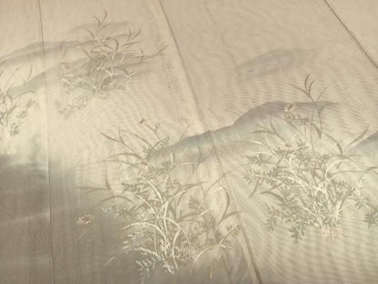 平和屋着物▽訪問着 無双 紗袷 紗×紗 手描き 風景花文 暈し染め 正絹 逸品 AABD0135fy