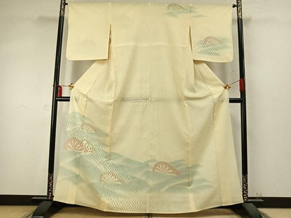 平和屋着物▽訪問着 無双 紗袷 紗×絽 片輪車 金彩 正絹 逸品 未使用 AABD0137fy
