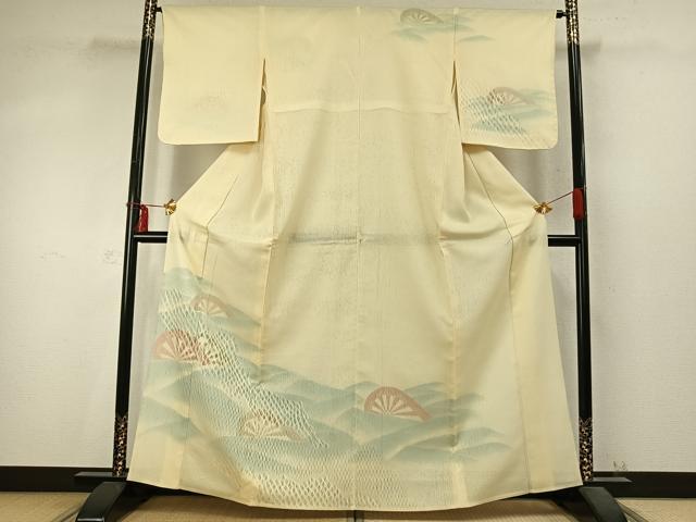平和屋着物▽訪問着 無双 紗袷 紗×絽 片輪車 金彩 正絹 逸品 未使用 AABD0137fy