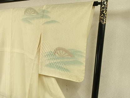 平和屋着物▽訪問着 無双 紗袷 紗×絽 片輪車 金彩 正絹 逸品 未使用 AABD0137fy