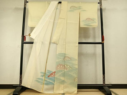 平和屋着物▽訪問着 無双 紗袷 紗×絽 片輪車 金彩 正絹 逸品 未使用 AABD0137fy
