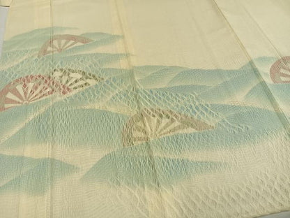 平和屋着物▽訪問着 無双 紗袷 紗×絽 片輪車 金彩 正絹 逸品 未使用 AABD0137fy
