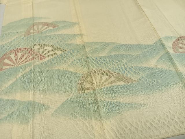平和屋着物▽訪問着 無双 紗袷 紗×絽 片輪車 金彩 正絹 逸品 未使用 AABD0137fy