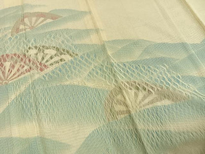 平和屋着物▽訪問着 無双 紗袷 紗×絽 片輪車 金彩 正絹 逸品 未使用 AABD0137fy