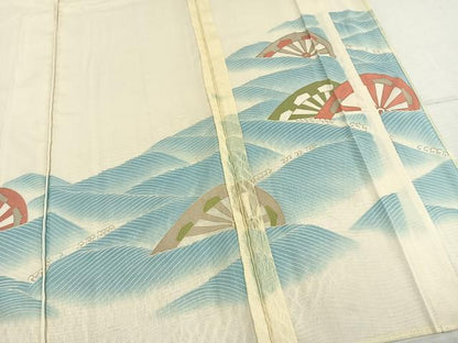 平和屋着物▽訪問着 無双 紗袷 紗×絽 片輪車 金彩 正絹 逸品 未使用 AABD0137fy