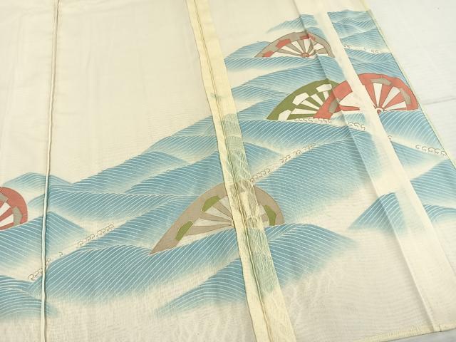 平和屋着物▽訪問着 無双 紗袷 紗×絽 片輪車 金彩 正絹 逸品 未使用 AABD0137fy