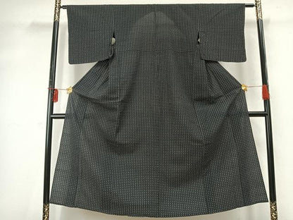 平和屋着物▽上質な紬 単衣 抽象文様 正絹 逸品 AABD0142fy