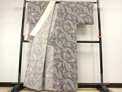 平和屋着物▽上質な小紋 単衣 辻が花 正絹 逸品 AABD0146fy