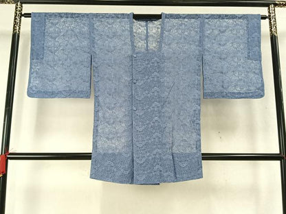 平和屋着物▽道行コート スリーシーズン 春夏秋 塵除け 草花文 正絹 逸品 AABD0148fy