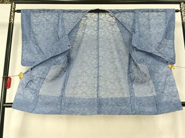 平和屋着物▽道行コート スリーシーズン 春夏秋 塵除け 草花文 正絹 逸品 AABD0148fy