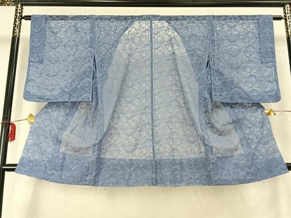 平和屋着物▽道行コート スリーシーズン 春夏秋 塵除け 草花文 正絹 逸品 AABD0148fy