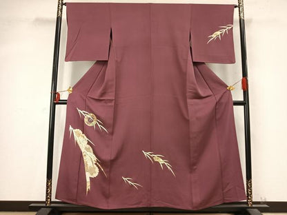 平和屋着物▽訪問着 単衣 駒刺繍 雪輪花文 金銀糸 金彩 やまと誂製 正絹 逸品 AABD0154fy
