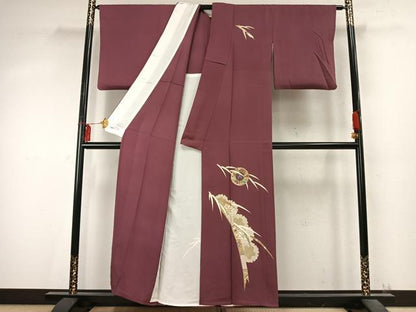平和屋着物▽訪問着 単衣 駒刺繍 雪輪花文 金銀糸 金彩 やまと誂製 正絹 逸品 AABD0154fy