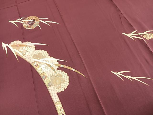 平和屋着物▽訪問着 単衣 駒刺繍 雪輪花文 金銀糸 金彩 やまと誂製 正絹 逸品 AABD0154fy