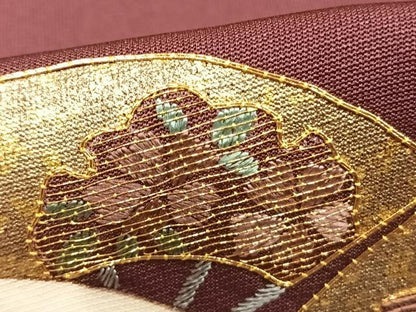 平和屋着物▽訪問着 単衣 駒刺繍 雪輪花文 金銀糸 金彩 やまと誂製 正絹 逸品 AABD0154fy
