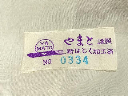 平和屋着物▽訪問着 単衣 駒刺繍 雪輪花文 金銀糸 金彩 やまと誂製 正絹 逸品 AABD0154fy