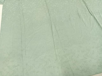 平和屋着物▽上質な色無地　単衣　花尽くし地紋　裏葉柳色　正絹　逸品　AABD0156fy
