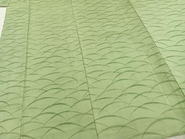 平和屋着物▽上質な小紋 単衣 紬地 手描き 芝文 正絹 逸品 AABD0161fy