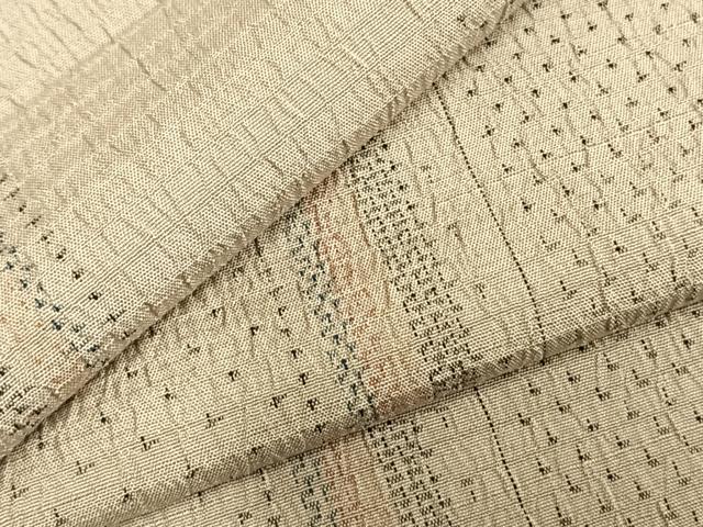 平和屋着物▽上質な紬 単衣 間道 正絹 逸品 AABD0162fy
