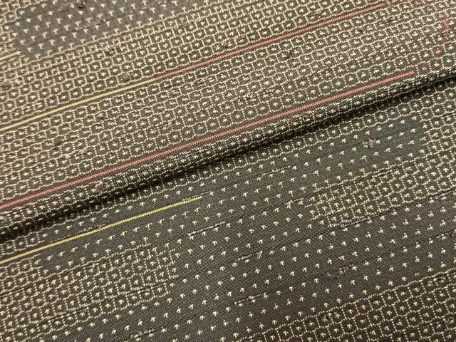 平和屋着物▽上質な紬 単衣 100亀甲 霞吉祥文 正絹 逸品 AABD0163fy