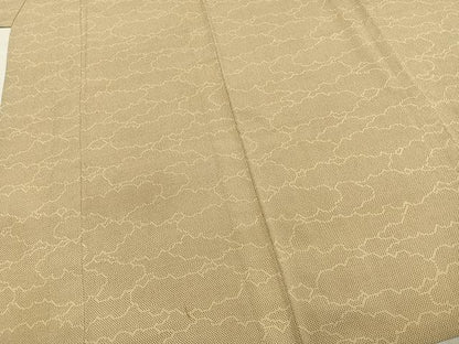 平和屋着物▽本塩沢 単衣 雲取り文 正絹 逸品 AABD0165fy