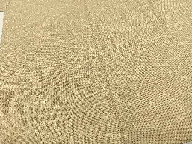 平和屋着物▽本塩沢 単衣 雲取り文 正絹 逸品 AABD0165fy