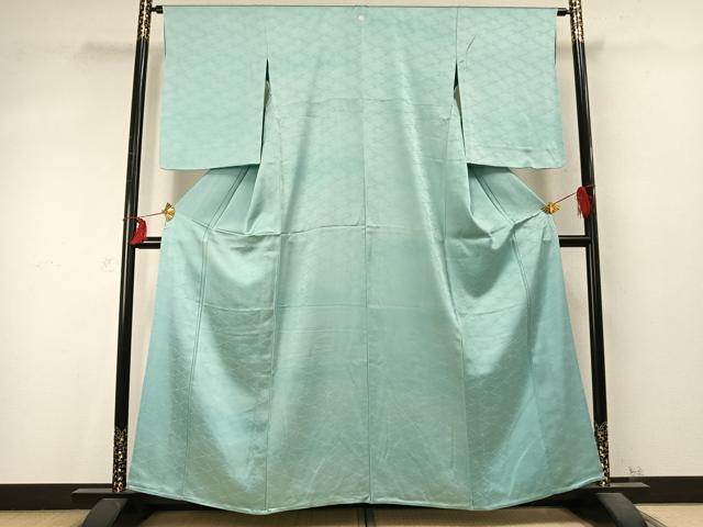 平和屋着物▽上質な色無地 単衣 立波地紋 瓶覗色 正絹 逸品 未使用 AABD0175fy
